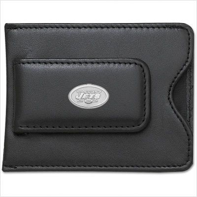 LogoArt NFL Logo Black Leather Money Clip / Credit Card Holder  