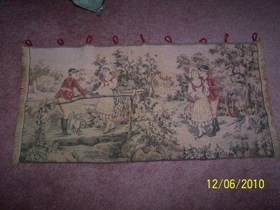 Antique Tapestry European Scenery Women & Men RARE@@  