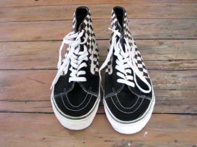 Vintage VANS Check ERA HI Top SKATE Sneakers Trainers Shoes 70s 90s OZ 