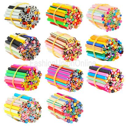 50pcs 3d nail art fimo canes sticker nail art decoration  