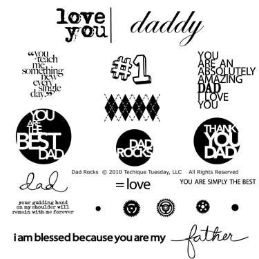   Clear Acrylic Stamps   Dad Rocks by Ali Edwards 875029005585  