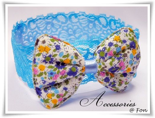 Headband For Baby Chintz Flowers Bow Lace Very Cute   
