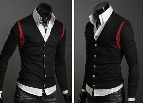 CASUAL VESTE MANTEAU COL V KNIT SLIM Y04  