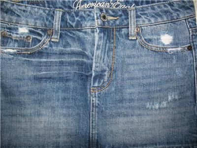 Womens Juniors American Eagle Distressed Jean Skirt Sz 0  