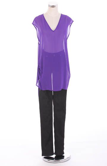 DRIES VAN NOTEN PURPLE SILK TOP WITH PERFECT BACK LOOK F42 NWT  