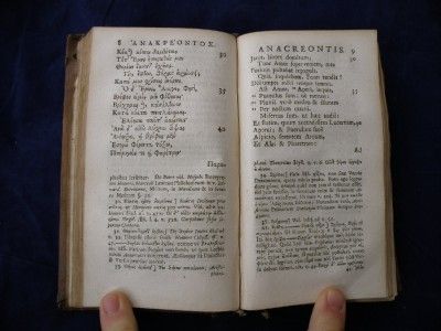 1721 ANACREON TEIUS, POETICA LYRIUS, GREEK POETRY, CLASSICS, CAMBRIDGE 