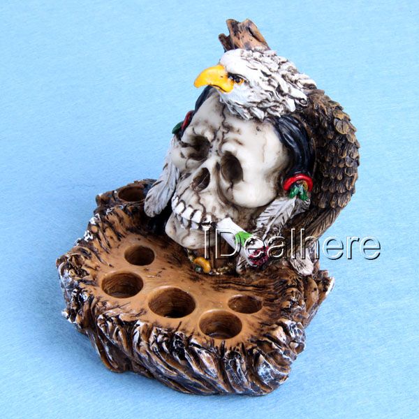 Eerie Skull & Eagle Ink Tray Cap Holder Tattoo Utensil  