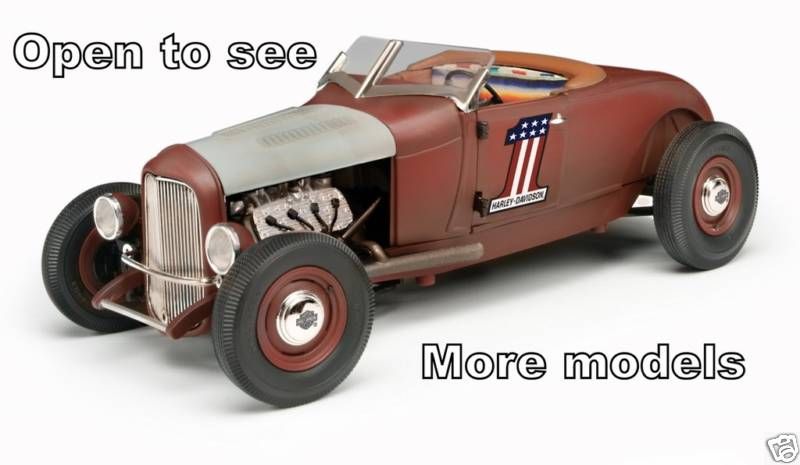 1929 FORD HOT ROD ROADSTER HARLEY DAVIDSON 118 DIECAST  