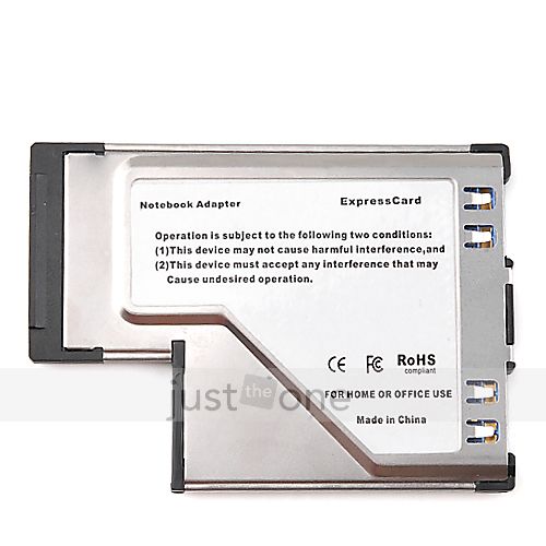 Express Card Superspeed Expresscard 54 to USB 3.0 x 2 Port Adapter 