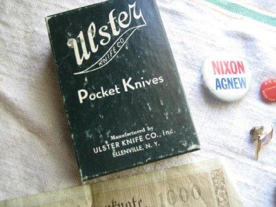 Vtg Men Junk Drawer Lot Ulster Box,Political,Old Coin,10KGF pin 