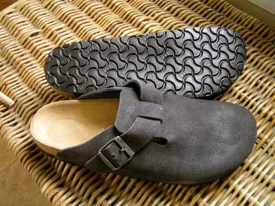 BIRKENSTOCK BOSTON Clogs Suede Leather Gray Size Choice  