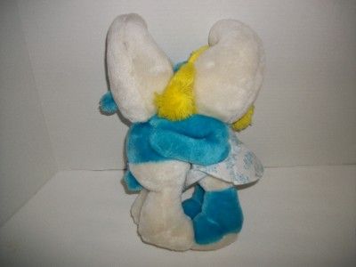   Vintage 1982 Peyo Plush Smurf and Smurfette Attached Dolls Hugging