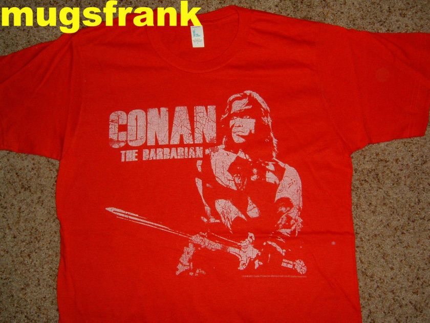   the Barbarian White War Paint Arnold Schwarzenegger Red T Shirt  