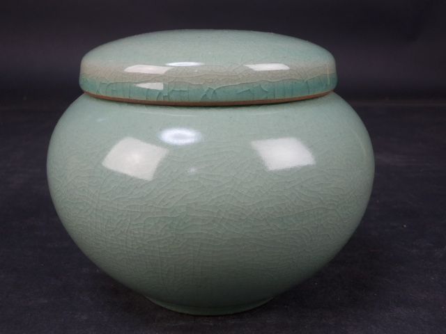   CELADON NATSUME TEA CADDY CHAIRE TEA ARTICLE TSUBO CERAMIC  