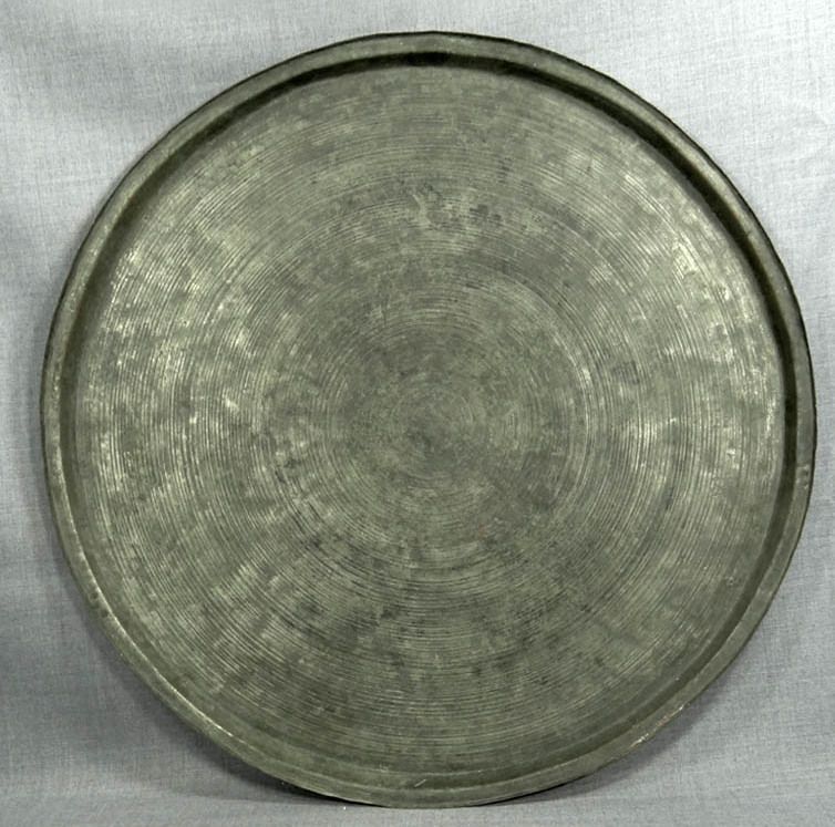 HUGE OTTOMAN TURKISH ISLAMIC HAMMERED TIN COPPER TRAY PLATE PLATTER 