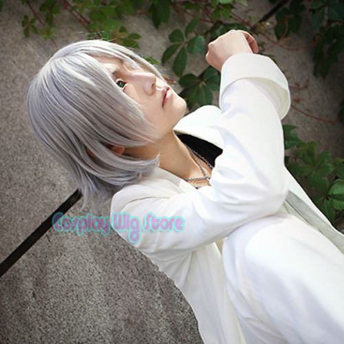 Hitman Reborn Hayato Gokudera Cosplay Short Grey Wig  