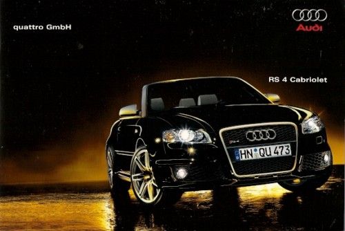 Audi RS4 Convertible 4.2 V8 2006 07 UK Market Brochure  