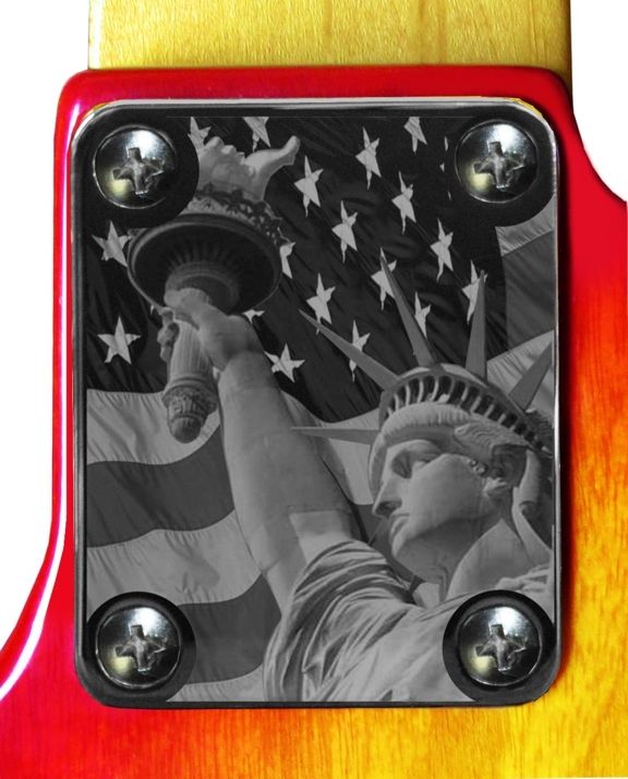   Plate Chrome 4 Fender P J Bass Guitar Lady Liberty   