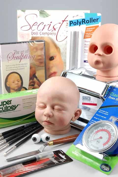 Reborn Sculpting Kit Deluxe Full Size Baby Faces  