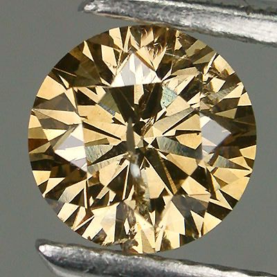 84ct 6.0 mm Yellow Brown Natural Solitaire, Diamond  