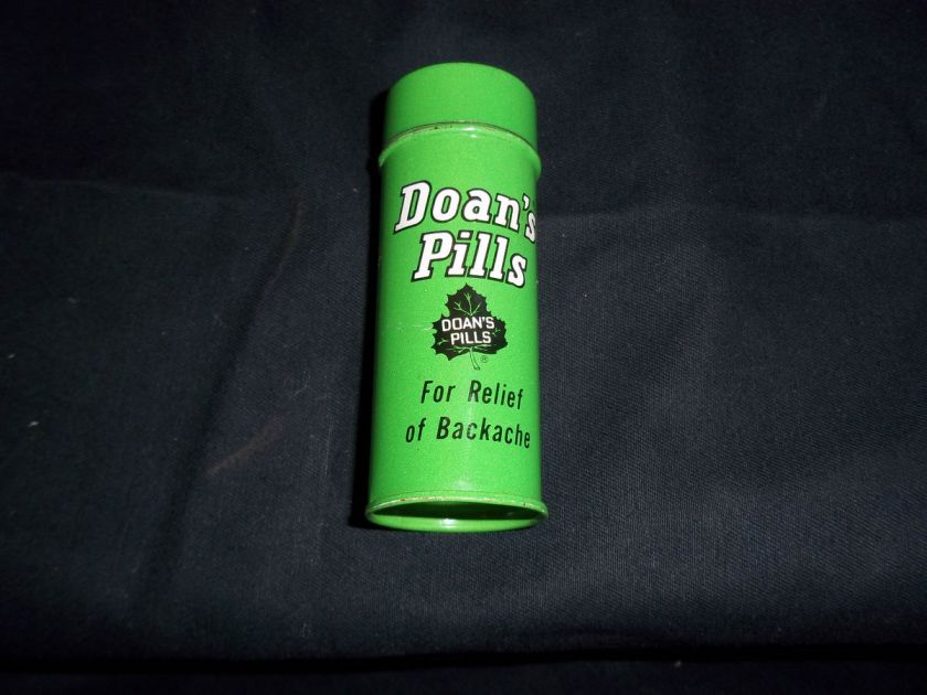     EMPTY TIN GREEN PILL BOTTLE   CLASSIC BACK PAIN RELIEF   