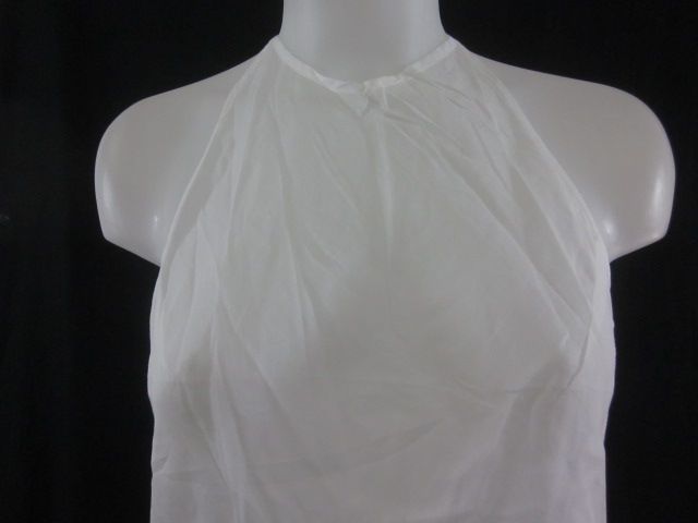 SISLEY White Cotton Sheer Halter Top Sz M  