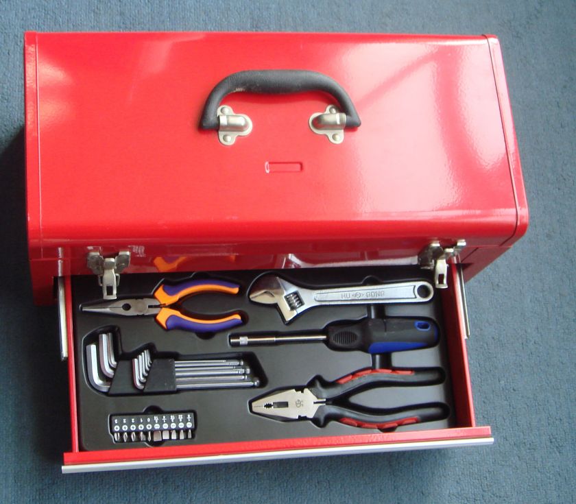 BRAND NEW METAL TOOLBOX W/ TOOLKITS TB 131T 19X9X8 HOT  