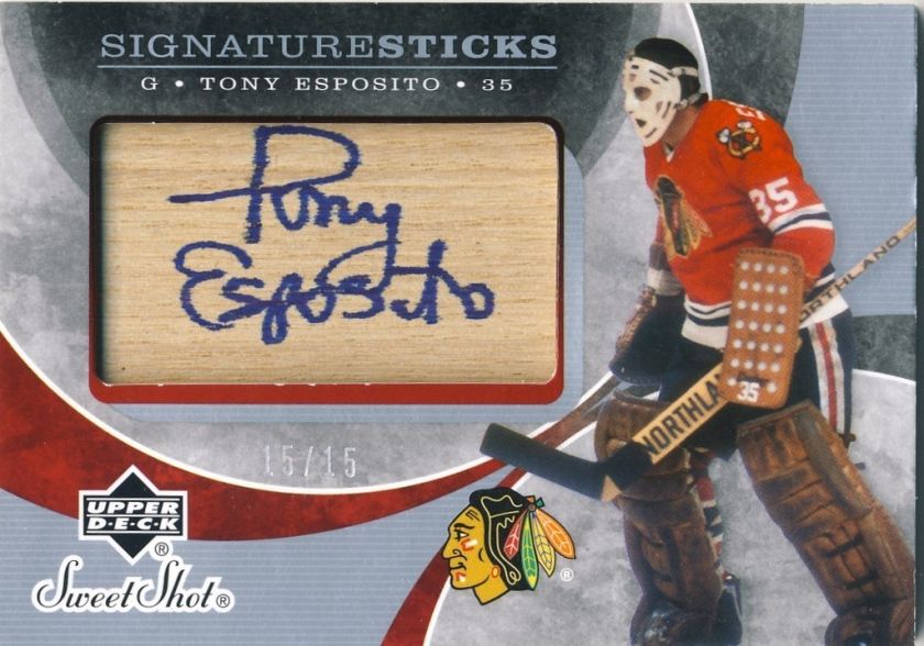 07 08 SWEET SHOT TONY ESPOSITO AUTO SIGNATURE STICKS 15  