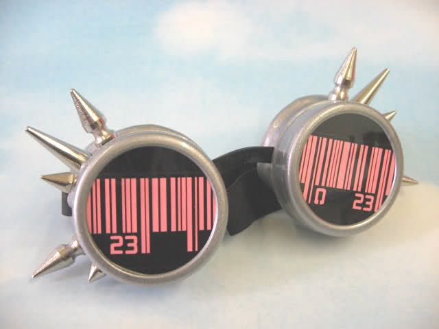 Bar Code Goggles Burning Cosplay Anime Rave Man WOW  