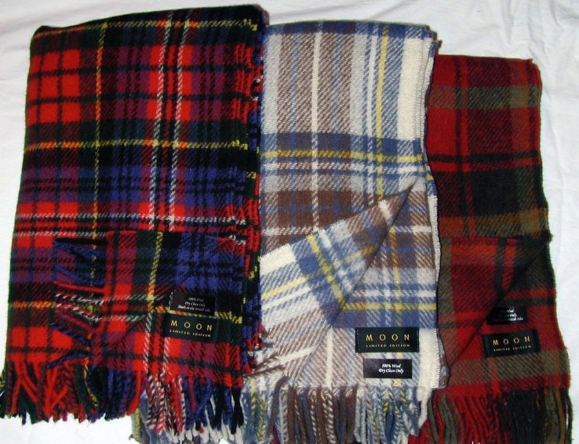 Moon Wool Throw Blanket Tartan Plaid NWT Limited Edition  