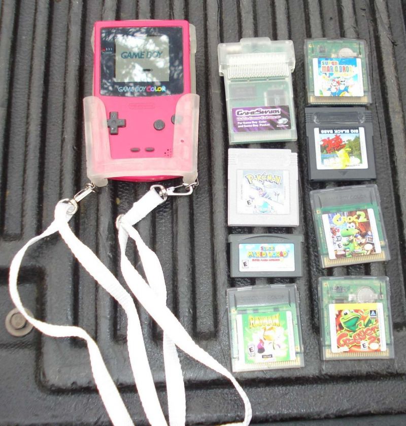 Game Boy Color handheld System Shark Frogger 2 Pokemon Rayman Croc2 