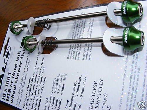 Halo Hex Key Skewers (Pair) Anti Theft (Green) NEW 5055530904910 