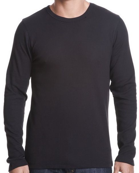 Five Elementz Plain Black Big&Tall Heavy Weight Thermal Shirt  