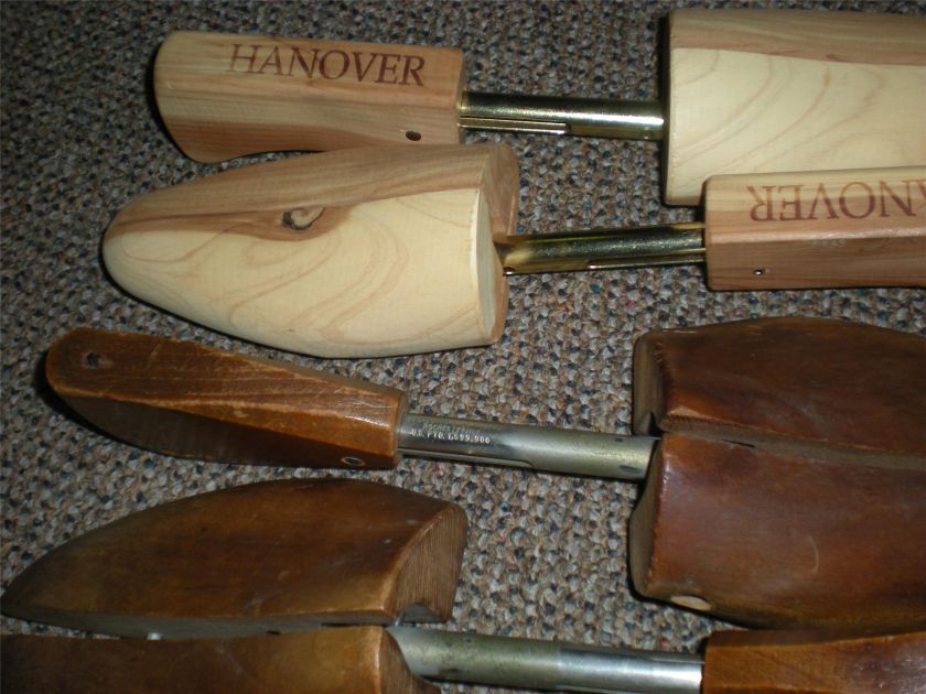 SETS VINTAGE SHOE TREES STRETCHER SPRING LOADED ADJUSTABLE WOOD 