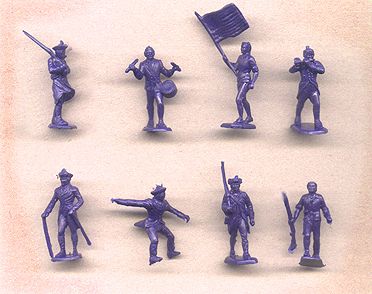 MARX Revolutionary War Patriots, 8 diff, 30mm, 16 figures  