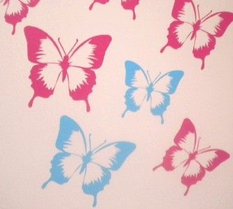 PINK Butterflies Removable Wall / Car Stickers Nursery Art  