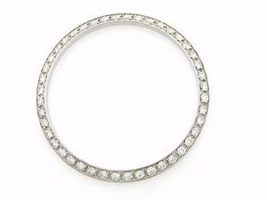 MEN 1CT BEAD SET DIAMOND BEZEL 14KW FOR ROLEX DATE 34MM  