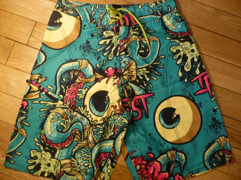 IRON FIST EYEBALLS & TENTACLES BOARD SHORTS 30 32 34 BNWT  