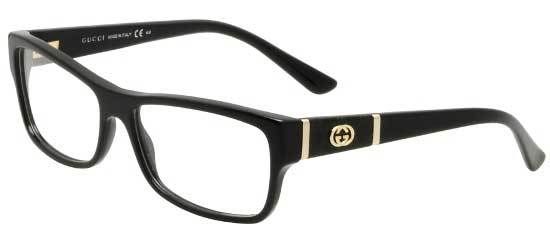 NEW GUCCI GG 3133 807 GLOSS BLACK EYEGLASSES 54MM 827886815340  