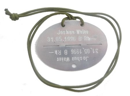 Personalized Army Dog Tag stamped to your requirements  