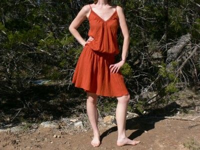 Drop Waist Sun Dress Swimsuit Cover Up Orange Medium  