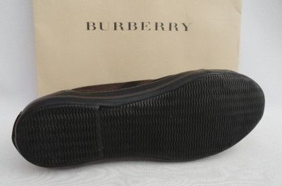 Mens Burberry Black Brown Leather Canvas Checked Ankle Boots Sneakers 