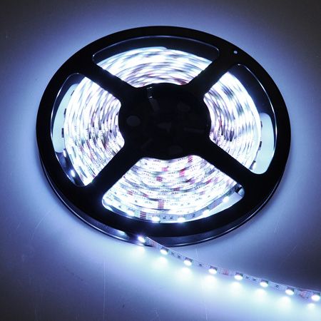 New 5M 16FT 12V Waterproof 3528 SMD LED Strip 300 LEDs Cool White High 