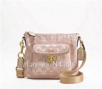 NWT COACH Outline Pink Signature Pocket Swingpack Purse F47199  