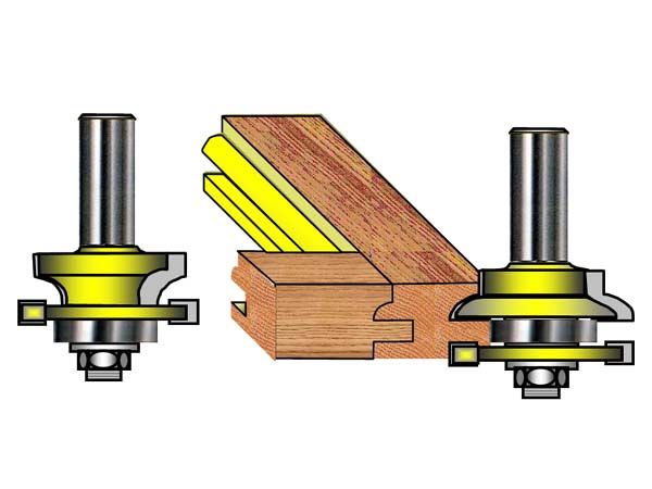 2pc 1/2 SH Quarter Round Rail & Stile Router Bit Set  