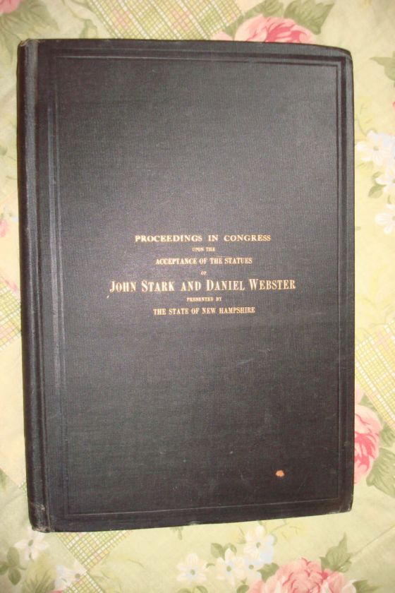 ANTIQUE NEW HAMPSHIRE HISTORY BOOK DANIEL WEBSTER STARK  