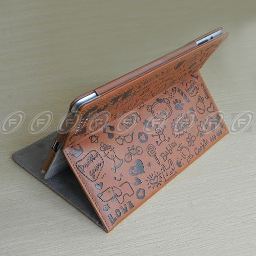   Gen Cute Graffitti Magnetic Smart Cover Leather Case Wake/Sleep  