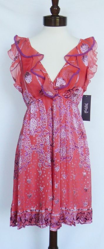 Hale Bob Silk Dress SPRING FLING M 8 10 UK 12 14 NWT  