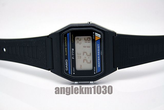 Rare Vintage Casio F 77W Digital Watch LCD JAPAN USED  