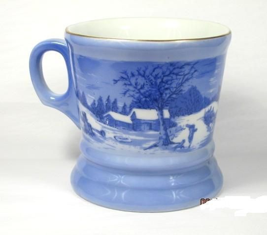 Currier & Ives Collectible Shaving Cup  The Homestead In Winter  
